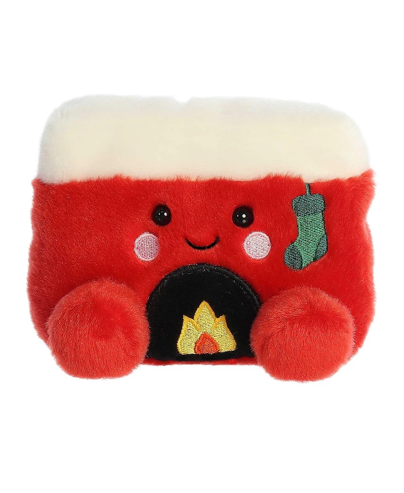 Aurora Mini Cozy Fireplace Palm Pals Festive Plush Toy Red 5"