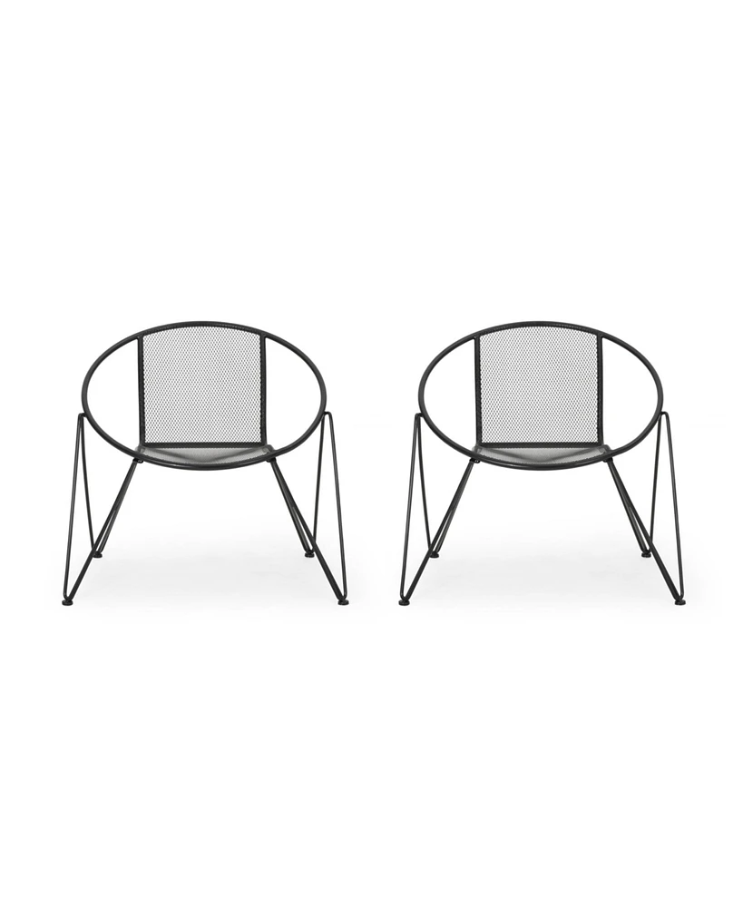 Simplie Fun Modern Mesh Club Chair Set with Hairpin Legs