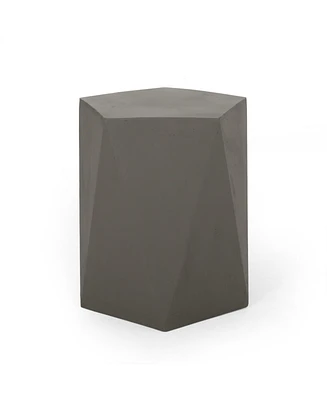 Simplie Fun Pentagon Concrete Side Table for Modern Outdoor Spaces (No Assembly)