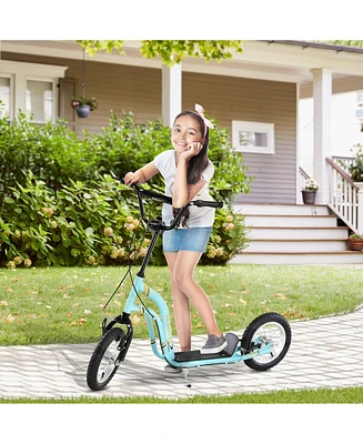 Simplie Fun Adjustable Kids Scooter with Dual Brakes, Inflatable Tires, and Aluminum Wheels