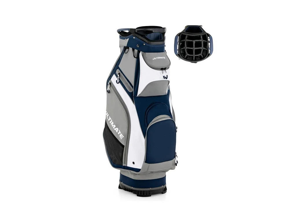 Slickblue 10.5 Inch Golf Stand Bag with 14 Way Dividers and 7 Zippered Pockets