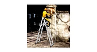 Slickblue 12.5FT EN131 Multi Purpose Step Aluminum Folding Scaffold Ladder