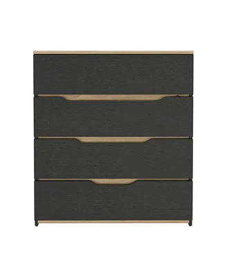 Zoe Dresser, Superior Top, Four Drawers - Black Light Oak