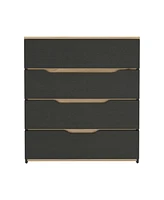 Zoe Dresser, Superior Top, Four Drawers - Black Light Oak
