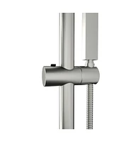 Streamdale Furniture Brushed Nickel Rain Shower System with Adjustable Slide Bar