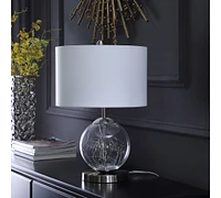 20.5" In Athena Glass Led Plasma Mid-Century Metal Table Lamp