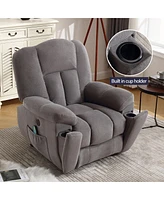 Streamdale Furniture Elderly Recliner Chair with Heat, Massage, Usb (Grey)