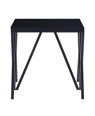 Simplie Fun Magenta End Table, Black & Glass