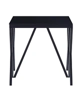 Simplie Fun Magenta End Table, Black & Glass