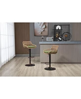 Simplie Fun Swivel Bar Stools Set Of 2 Adjustable Counter Height Chairs With Footrest For Kitchen