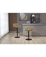 Simplie Fun Swivel Bar Stools Set Of 2 Adjustable Counter Height Chairs With Footrest For Kitchen