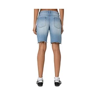 Edikted Women's Riptide Denim Bermuda Shorts