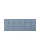 Modern Tufted Upholstered Bench with Black Geometric Legs