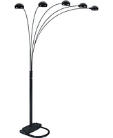 Simplie Fun 84"H Black 5-Head Cap Style Floor Lamp (1 Piece)