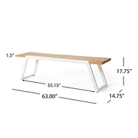 Modern Acacia Wood Slat-Top Picnic Dining Set