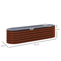 Sturdy Galvanized Metal Raised Garden Bed for Outdoor Gardening