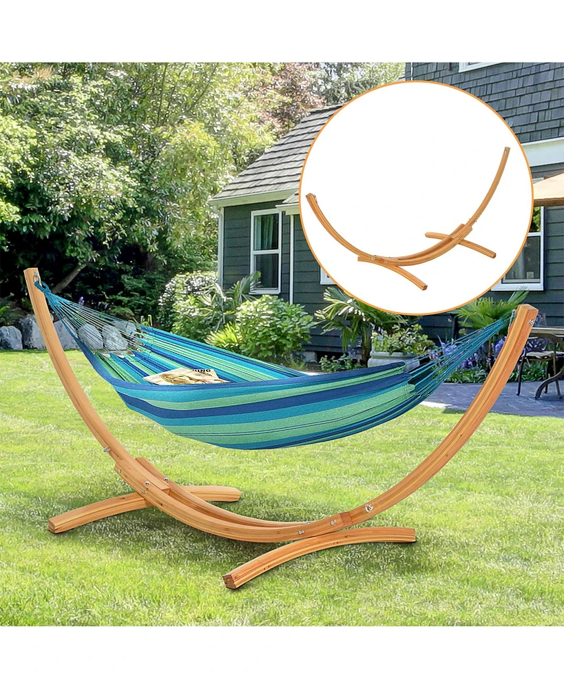 Simplie Fun Modern Curved Arc Hammock Stand for Stylish Outdoor Living