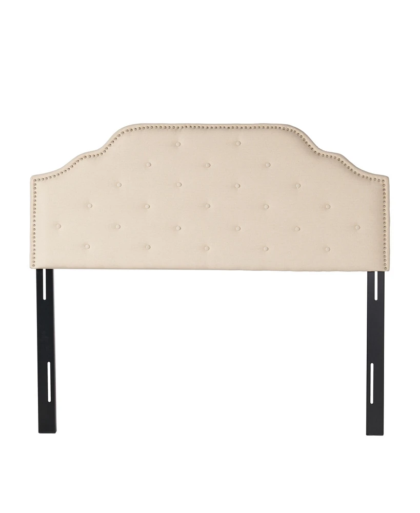 Simplie Fun Contemporary Button-Tufted Upholstered Headboard with Nailhead Accents