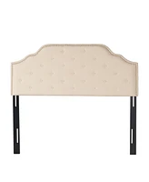 Simplie Fun Contemporary Button-Tufted Upholstered Headboard with Nailhead Accents