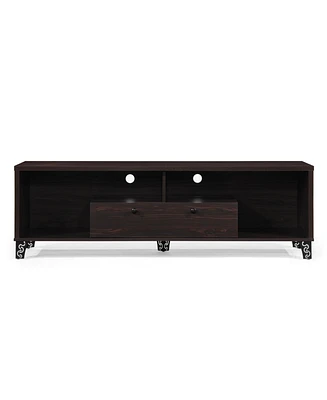Simplie Fun Modern Tv Stand with Storage and Iron Legs