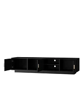 Chic & Modern Wavy Pattern Tv Stand with Led Lights