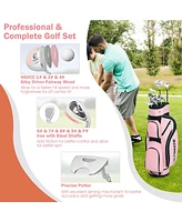 Slickblue 10 Pieces Ladies Complete Golf Club Set with Alloy Driver