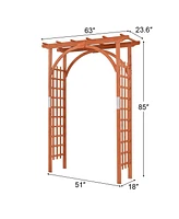 Slickblue Garden Archway Arch Lattice Trellis Pergola for Climbing Plants and Outdoor Wedding Bridal Decor