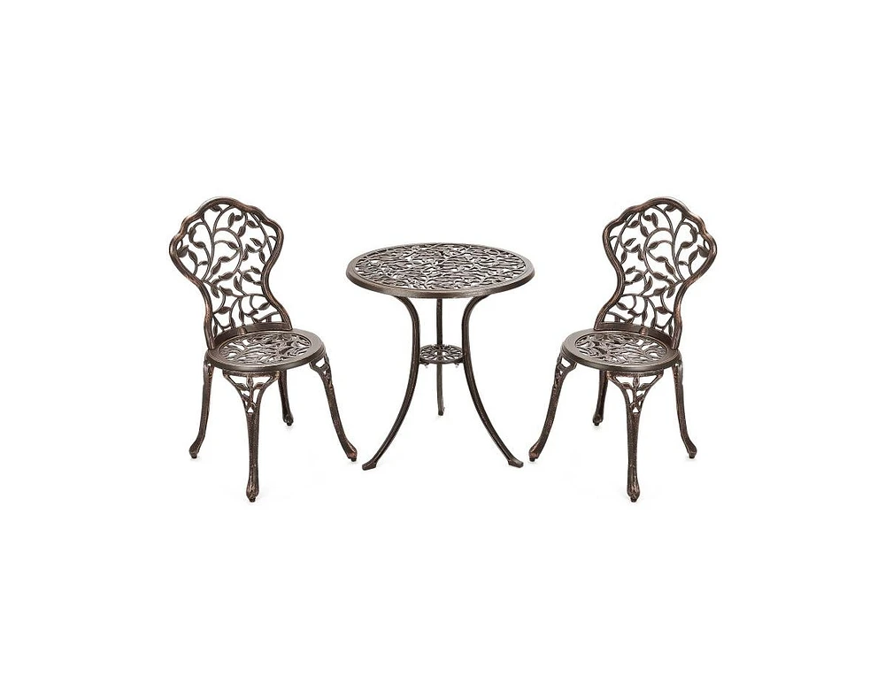 Slickblue 3 Pieces Cast Aluminum Bistro Set