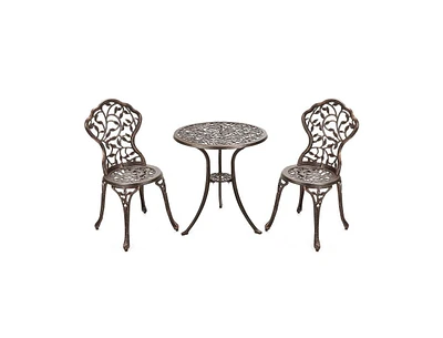 Slickblue 3 Pieces Cast Aluminum Bistro Set