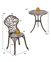 Slickblue 3 Pieces Cast Aluminum Bistro Set