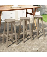 WestinTrends 29" Hdpe Outdoor Patio Round Bar Stool Set of 3