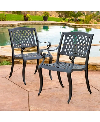 Simplie Fun Elegant and Durable Cast Aluminum Dining Chairs for Outdoor Spaces