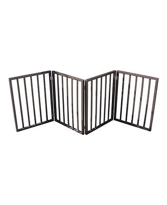 Streamdale Furniture Pet Gate – Dog Gate for Doorways, Stairs or House – Freestanding, Folding, black, Arc Wooden