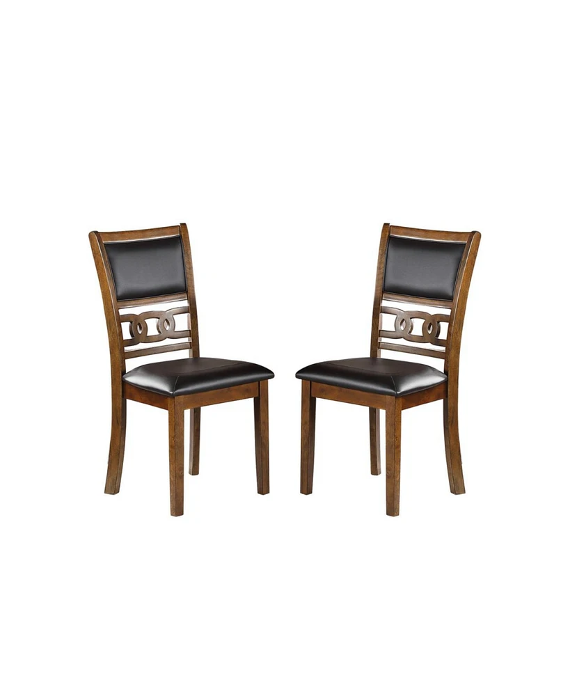 Simplie Fun Set Of 2 Upholstered Dining Chair In Walnut Finish