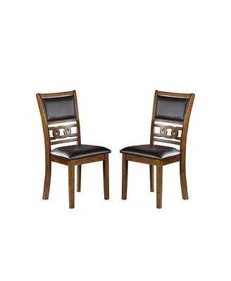 Streamdale Furniture Set Of 2 Upholstered Dining Chair In Walnut Finish