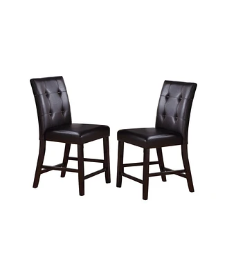 Simplie Fun Leroux Upholstered Counter Height Chairs In Espresso Finish, Set Of 2