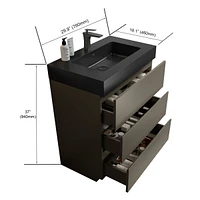 Alice 30" Gray Bathroom Vanity with Sink and Storage