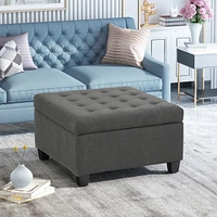 Streamdale Furniture Modern Ottoman with Storage | Plush Upholstery | Contemporary Waffle Stitch