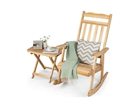 Slickblue Front Porch Rocking Chair and Foldable Table Set for Outdoors