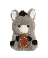 Aurora Mini Denver Donkey Rolly Pet Festive Plush Toy Gray 4"