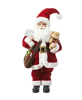 Glitzhome 18 H Christmas Mail Santa Figurine with Porcelain Face