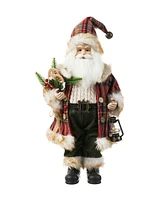 Glitzhome 18 H Christmas Woodland Santa Figurine with Porcelain Face