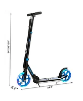 Costway Folding Sports Kick Scooter w/Led Wheels for Kids Teens