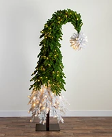 Nearly Natural 9ft. Holiday Green Santa's Hat Christmas Tree with 600 Led Lights and 1992 Bendable Branches