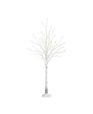 Nearly Natural 6ft. Pre-Lit Artificial White Birch Tree with 400 Color Changing Led Lights