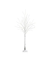 Nearly Natural 6ft. Pre-Lit Artificial White Birch Tree with 400 Color Changing Led Lights