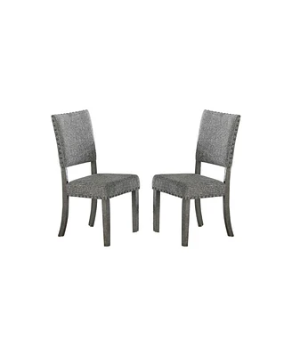 Simplie Fun Set Of 2 Upholstered Fabric Dining Chairs, Grey