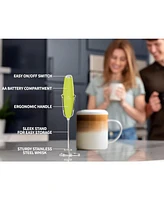 Stainless Steel Handheld Foam Maker with Case Stand Milk Frother