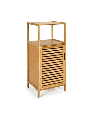 Slickblue Bathroom Storage Floor Cabinet with Door and Shelf Corner Cabinet