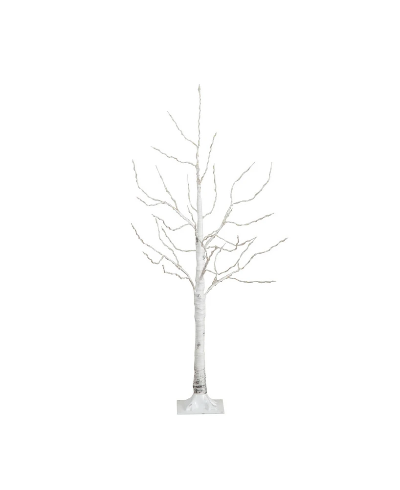 Nearly Natural 4ft. Pre-Lit Artificial White Birch Tree with 180 Warm White Led Lights